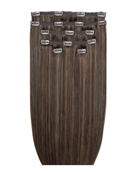 Beauty Works 20" Double Hair Set Clip-In Extensions - Espresso Brown