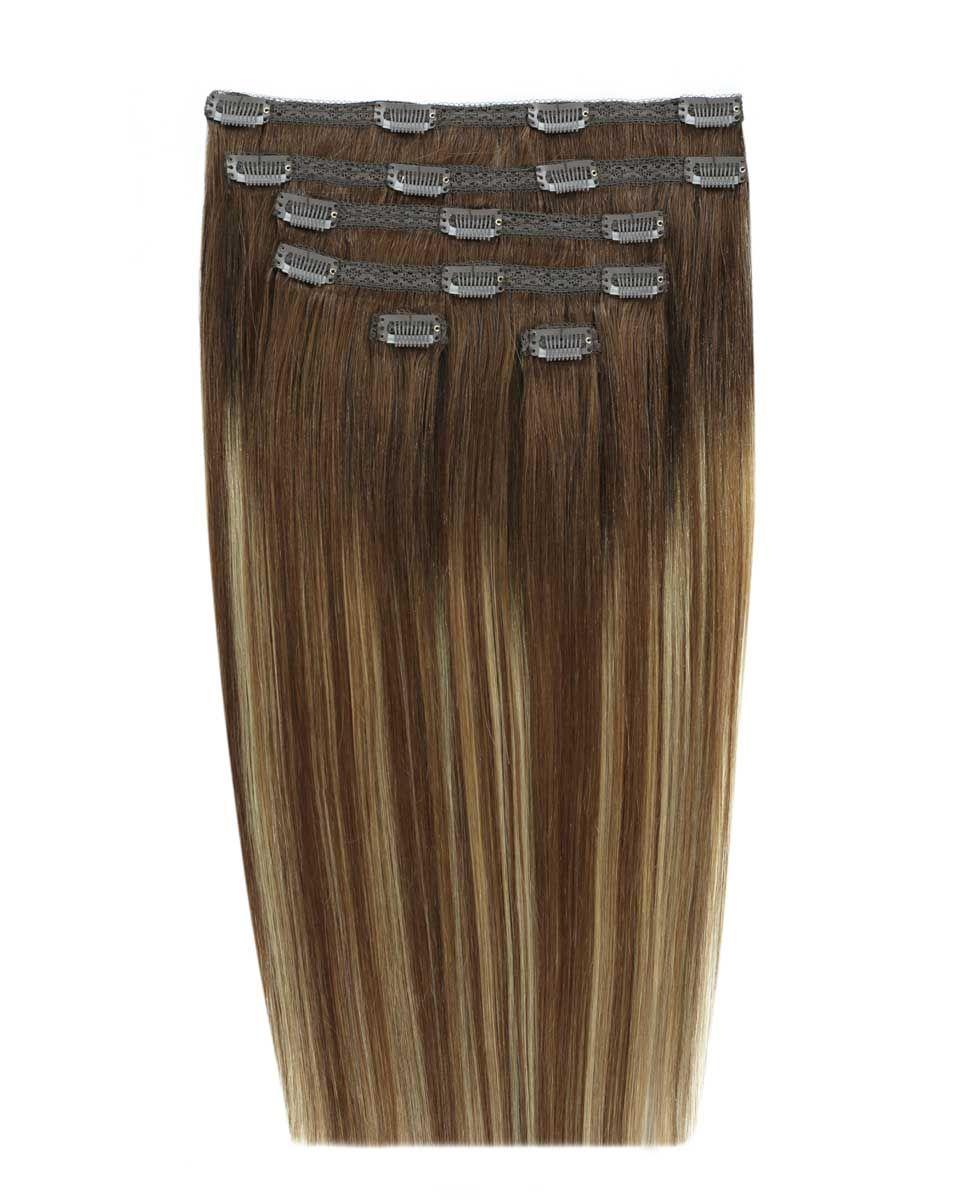 beauty works 20" Double Hair Set Clip-In Extensions - Mocha Melt