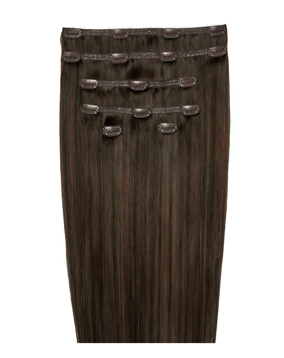 beauty works 20" Double Hair Set Clip-In Extensions - Roast Chestnut