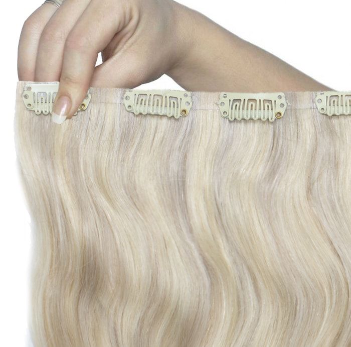 Beauty Works 22" Beach Wave Double Hair Set Clip-In Extensions - Iced Blonde