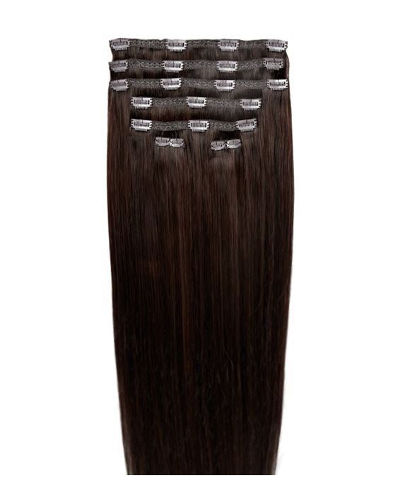 beauty works 26" Double Hair Set Clip-In Extensions - Dark Chocolate