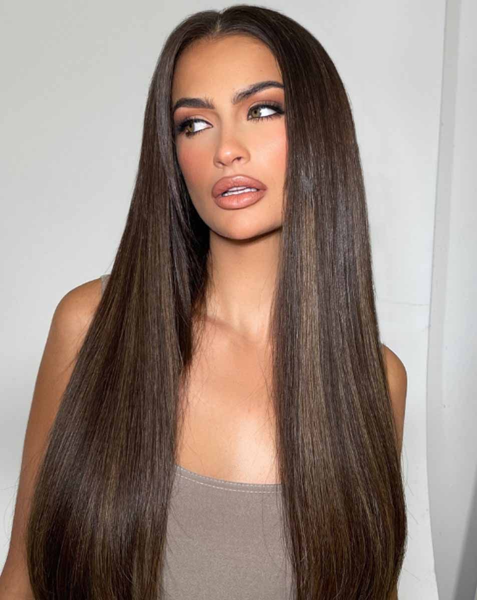 Beauty Works 26" Double Hair Set Clip-In Extensions - Espresso Brown