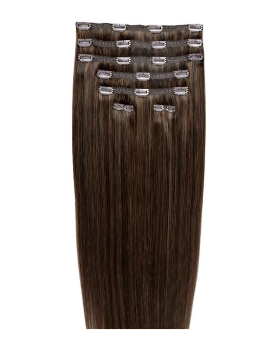beauty works 26" Double Hair Set Clip-In Extensions - Espresso Brown