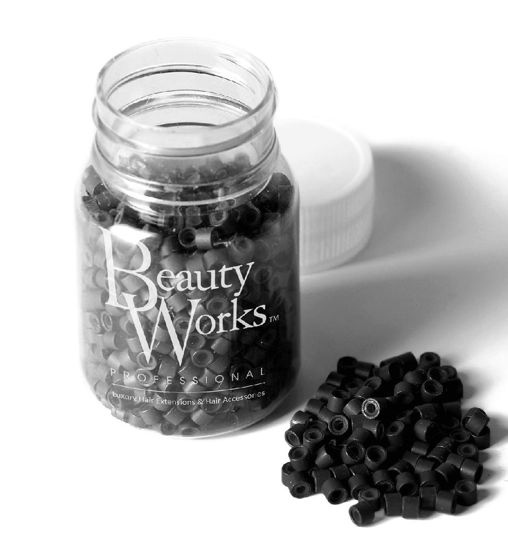 Beauty Works Aluminium Micro Rings Black 500 Pieces
