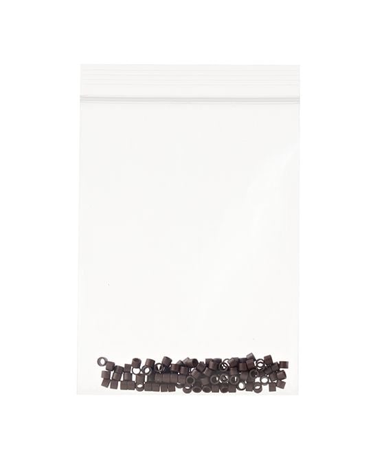 beauty works Aluminium Micro Rings Brown 100 Pieces