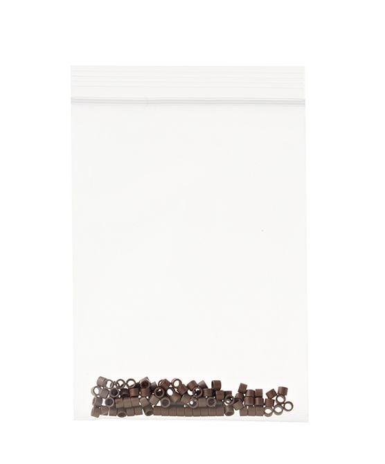 beauty works Aluminium Micro Rings Light Brown 100 Pieces