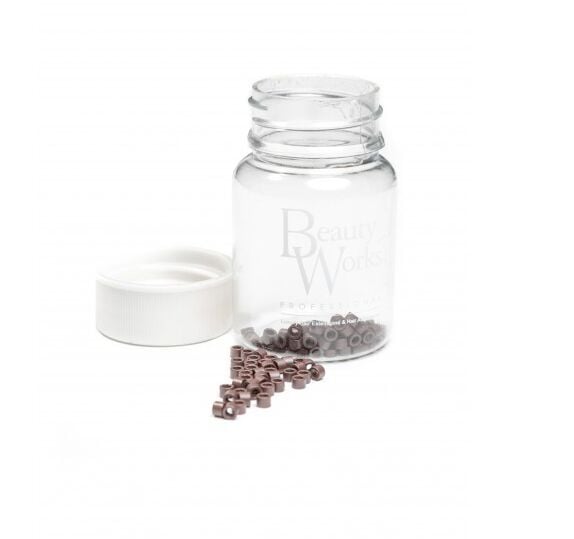 beauty works Aluminium Micro Rings Light Brown 500 Pieces