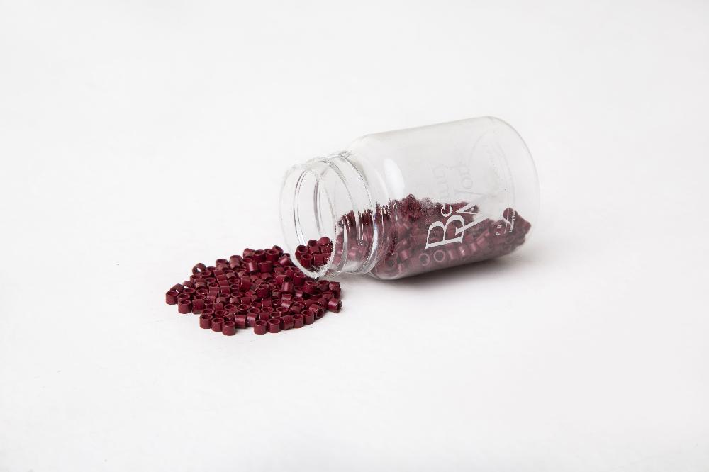 Beauty Works Aluminium Micro Rings Red 500 Pieces
