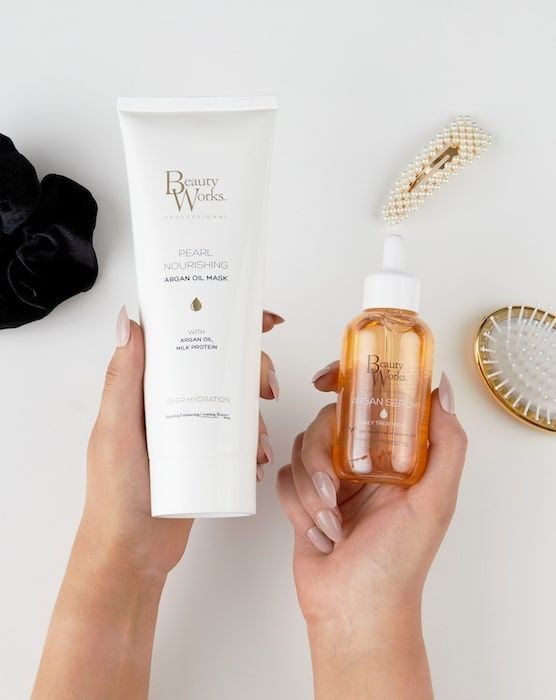 Beauty Works Beauty Works Argan Serum 90ml And Pearl Nourishing Mask 250ml Bundle