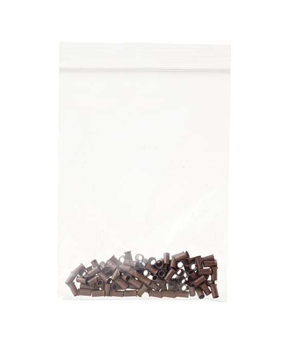 beauty works Copper Micro Rings Brown 100 Pieces