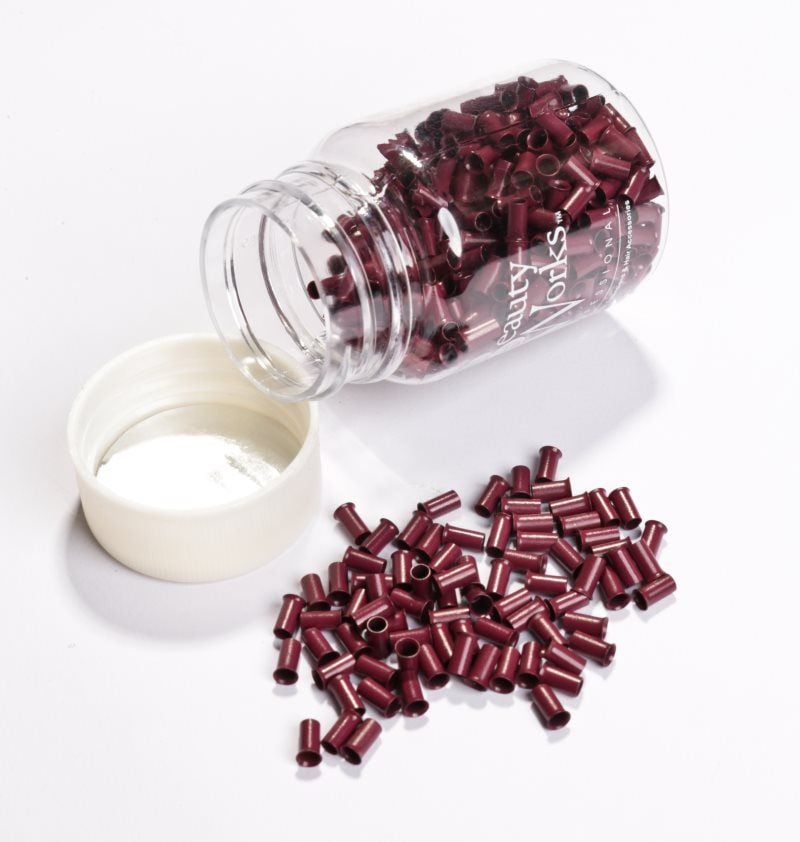 Beauty Works Copper Micro Rings Red 500 Pieces