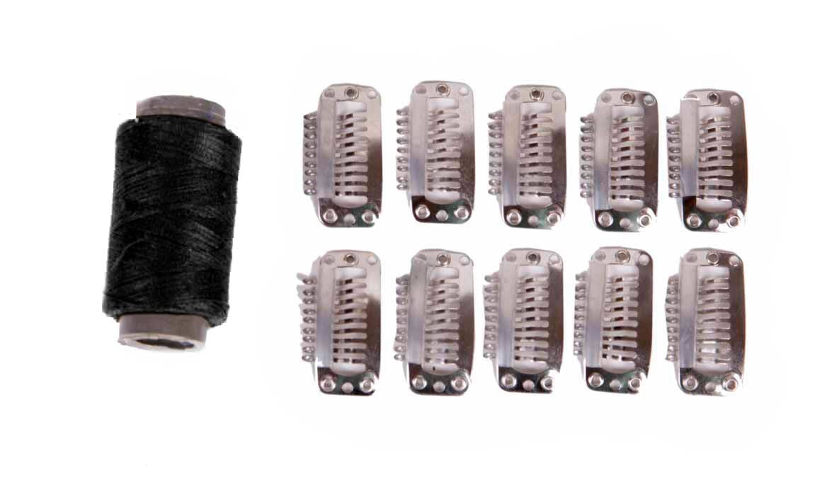 Beauty Works Black Weft Hair Extension Clips - 10 Pieces