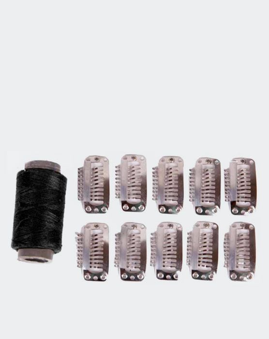 beauty works Black Weft Hair Extension Clips - 10 Pieces