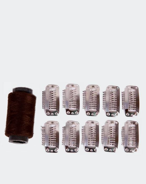 beauty works Brown Weft Hair Extension Clips - 10 Pieces