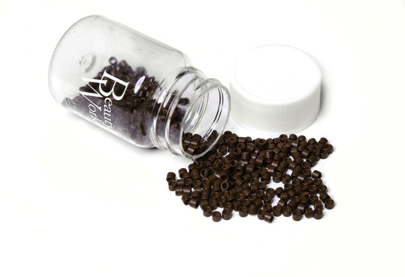 Beauty Works Copper Micro Rings Dark Brown 500 Pieces