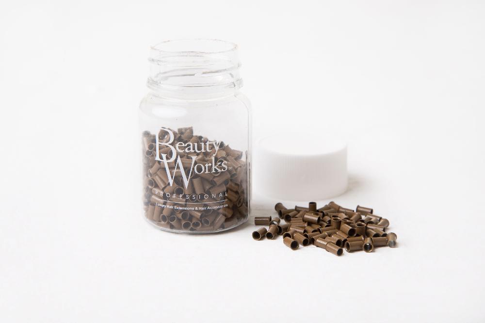 Beauty Works Copper Micro Rings Light Brown 500 Pieces