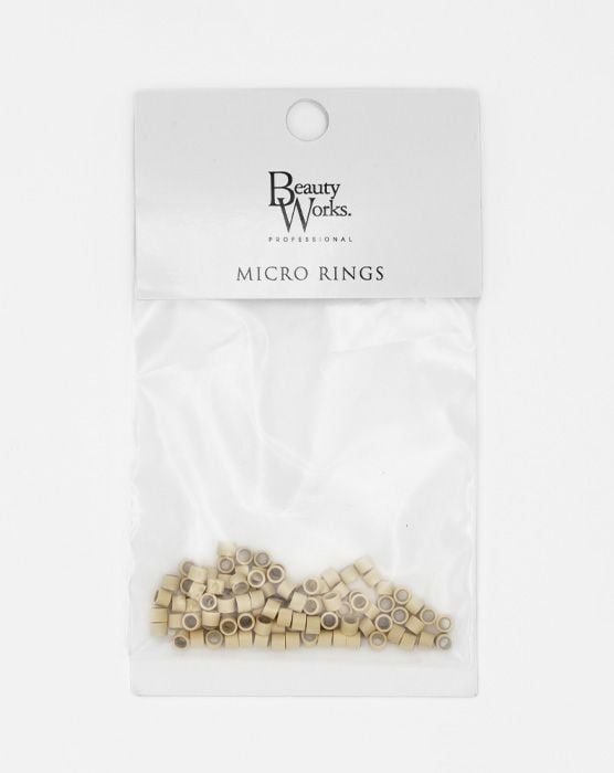 beauty works Silicone Lined Aluminium Micro Rings - 100 Pieces
