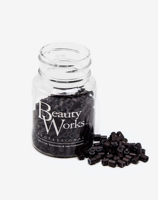 beauty works Silicone Lined Aluminium Micro Rings - 500 Pieces
