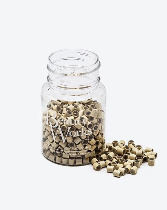 beauty works Silicone Lined Copper Micro Rings - 500 Pieces