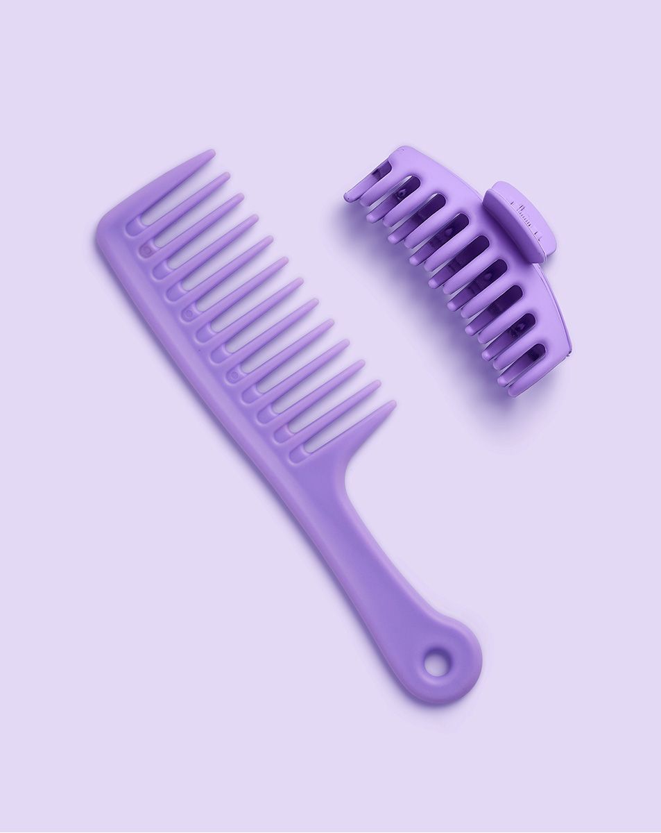 beauty works Sunset Edition Purple Claw Clip & Comb Kit