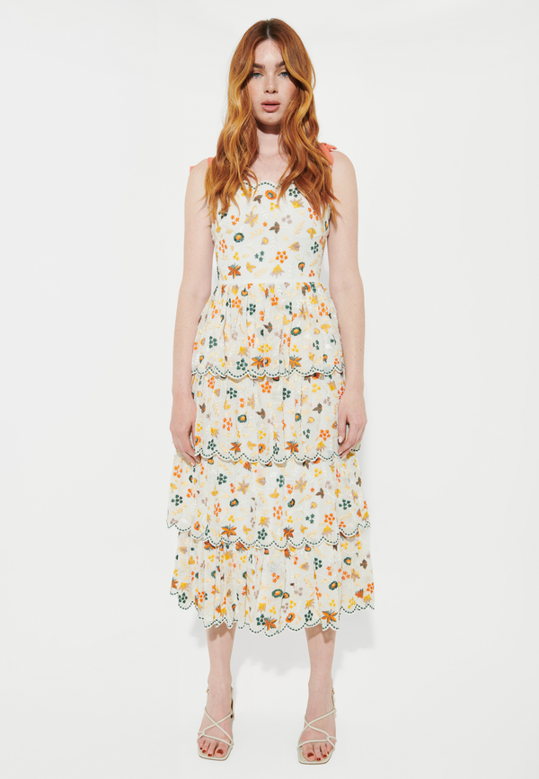 Beauut ADELE MIDI EMBROIDERY DRESS | BTZ240314