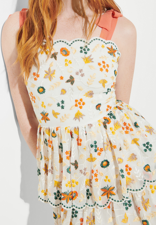 Beauut ADELE MIDI EMBROIDERY DRESS | BTZ240314