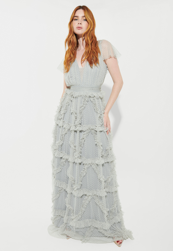 Beauut ELVA RUFFLE MAXI DRESS | BTZ240308