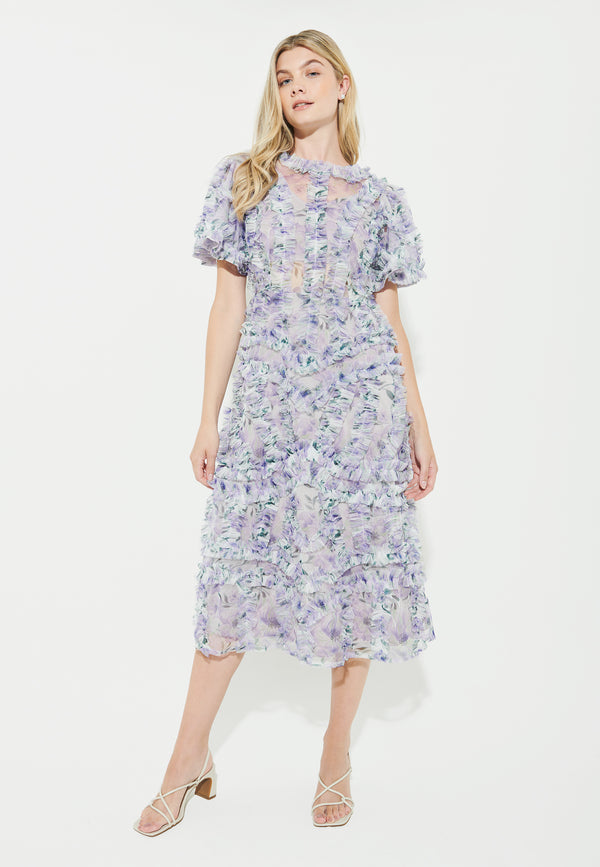 Beauut MAE RUFFLE MIDI DRESS | BTZ240311