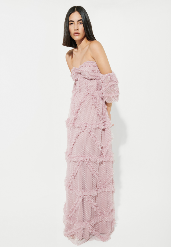 Beauut ROSE RUFFLE MAXI DRESS | BTZ240307