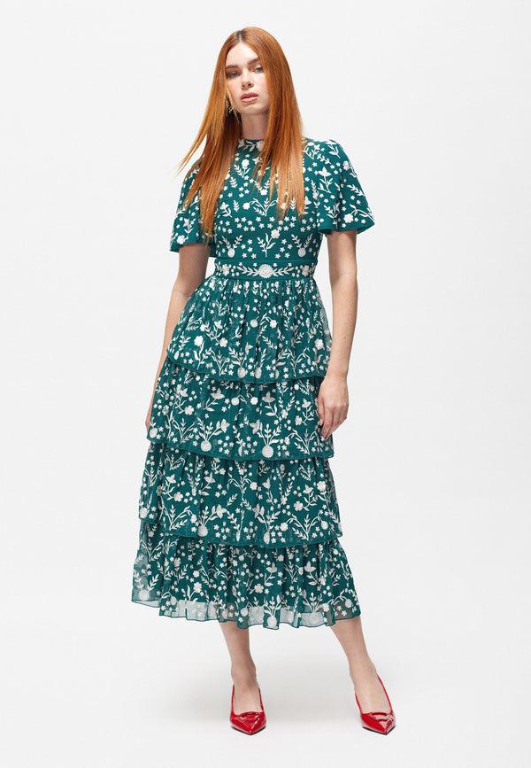 Beauut SCARLETT MIDI EMBROIDERY DRESS| Z240407