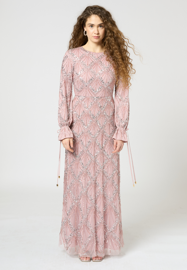 Beauut Heidi Modest Embellished Sequin Maxi Dress | MTZ250410