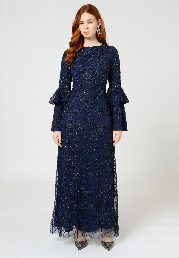 Beauut Ines Modest Embellished Sequin Maxi Dress | MTZ250404