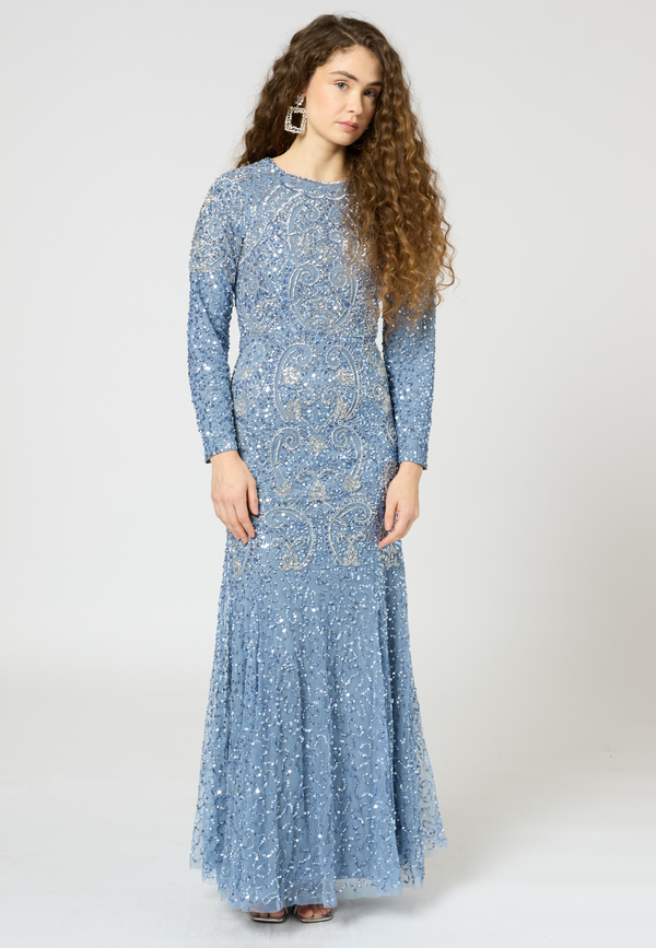 Beauut Ruya Modest Embellished Sequin Maxi Dress | MTZ250411