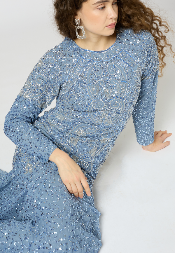 Beauut Ruya Modest Embellished Sequin Maxi Dress | MTZ250411