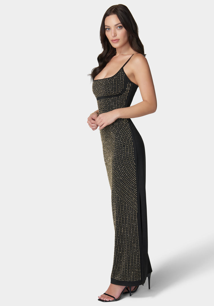 Bebe 3D Square Neck Gown