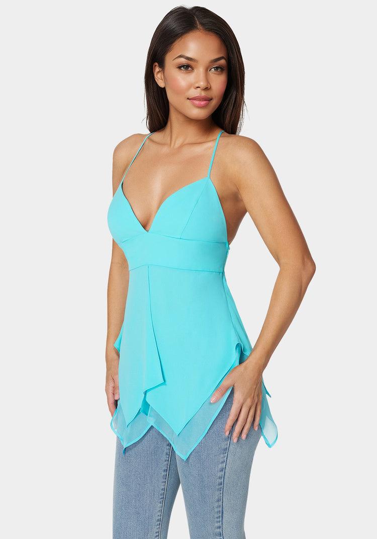 Bebe Asymmetric Butterfly Tank Top
