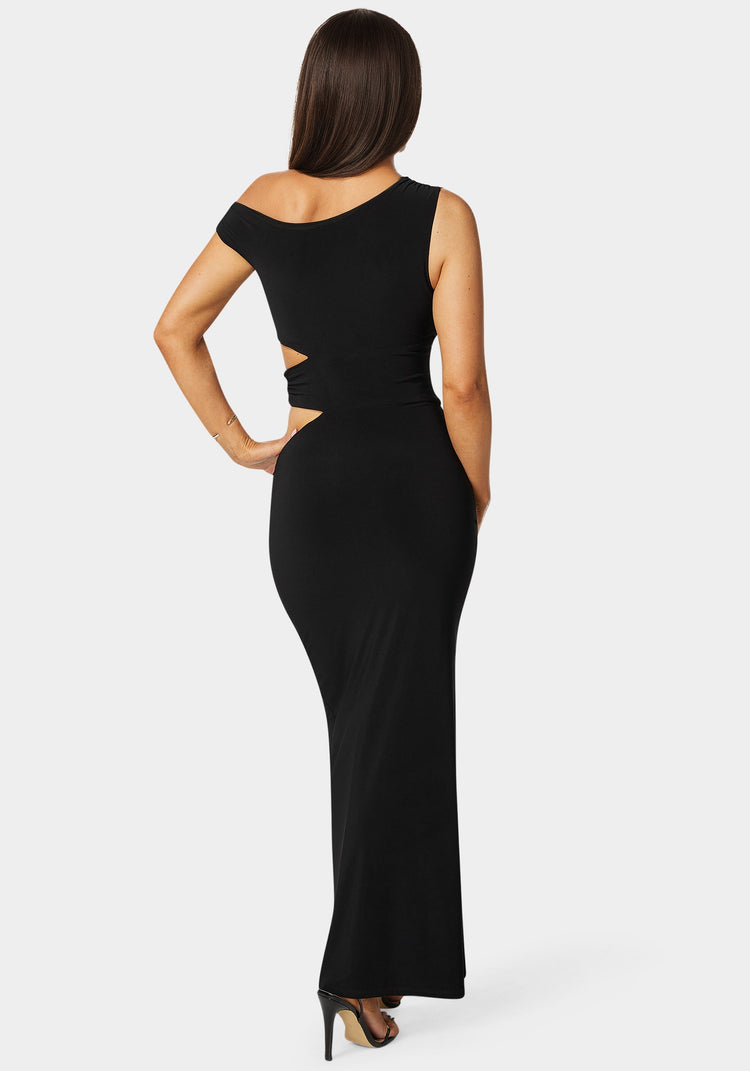 Bebe Asymmetrical Cutout Maxi