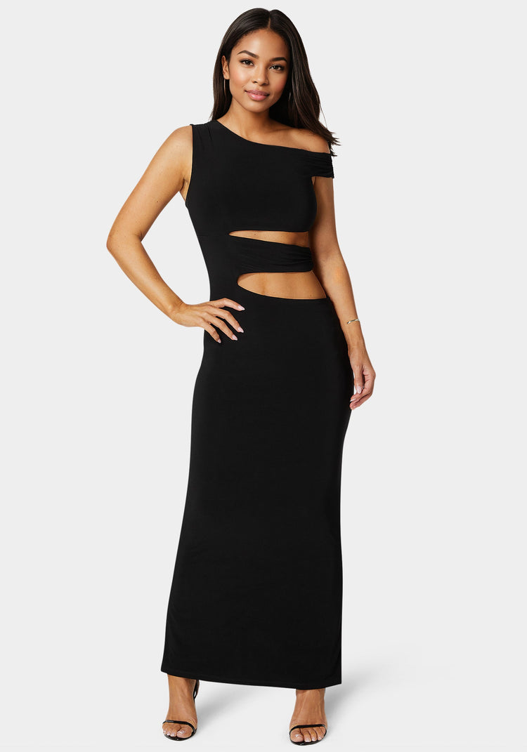 bebe Asymmetrical Cutout Maxi