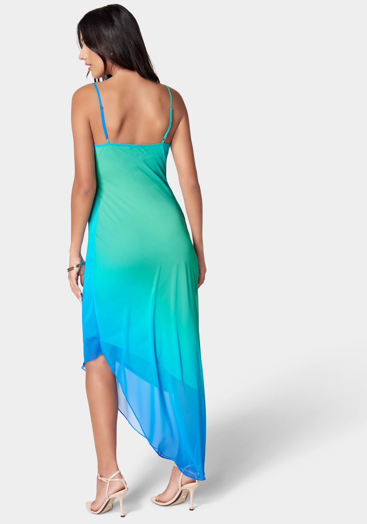Bebe Asymmetrical Ombre Dress