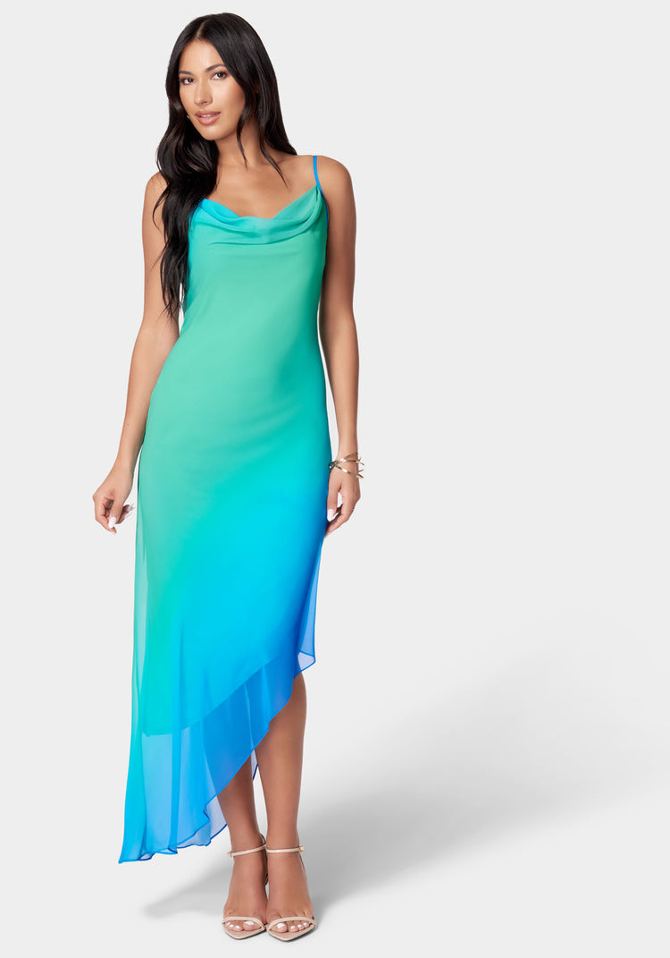 bebe Asymmetrical Ombre Dress