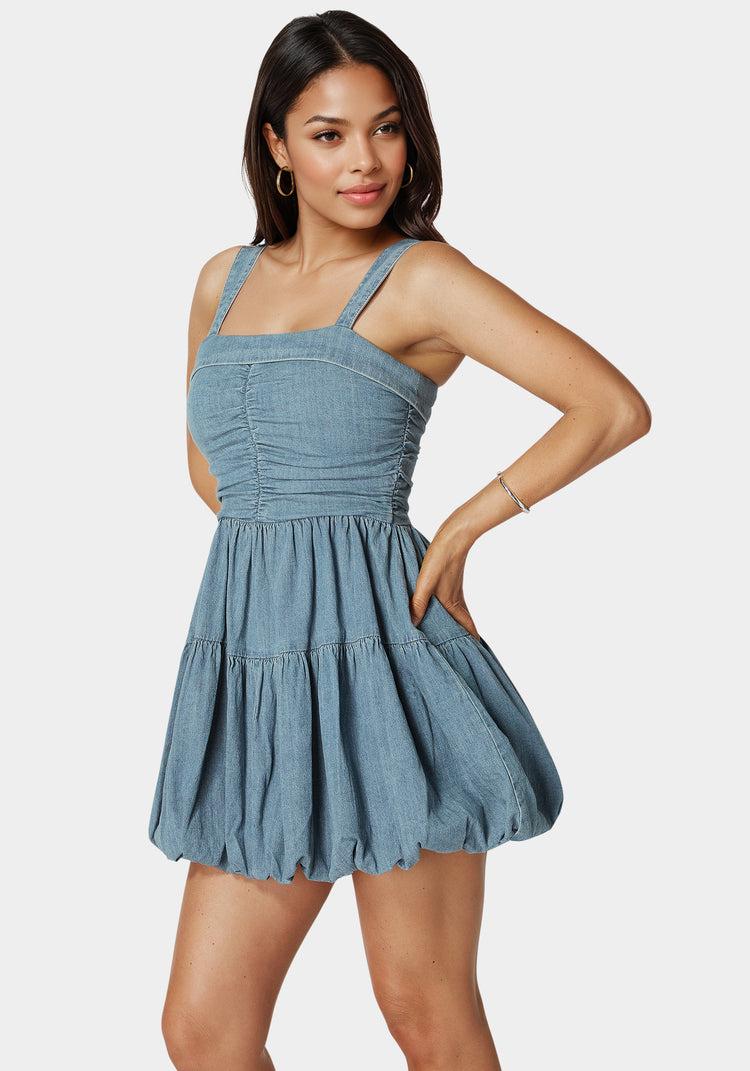 Bebe Balloon Denim Dress