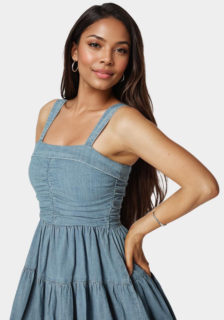 Bebe Balloon Denim Dress