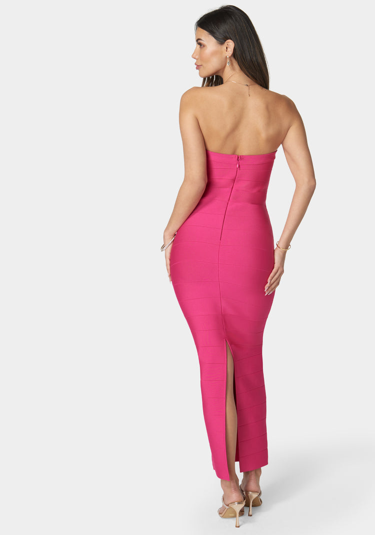 Bebe Bandage Strapless Maxi Dress