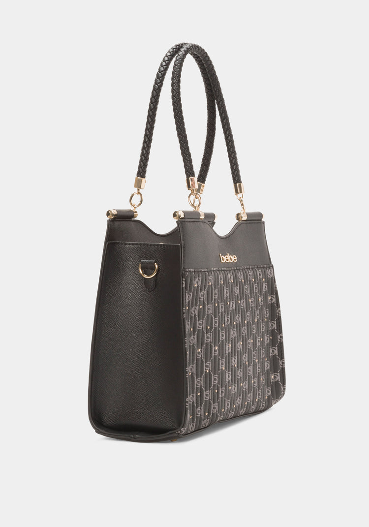 Bebe Bebe Cinzia Printed Monogram Satchel