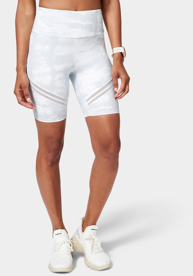 bebe Bebe Logo Biker Short With Mesh Detail