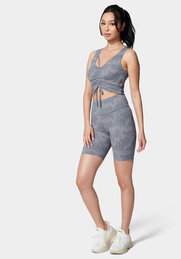 Bebe Bebe Logo Foiled Print Knit Biker Short