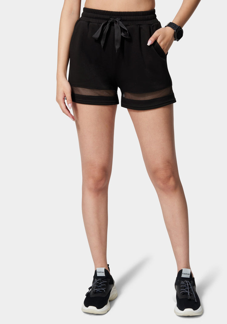 bebe Bebe Logo Mesh Inserts Scuba Shorts