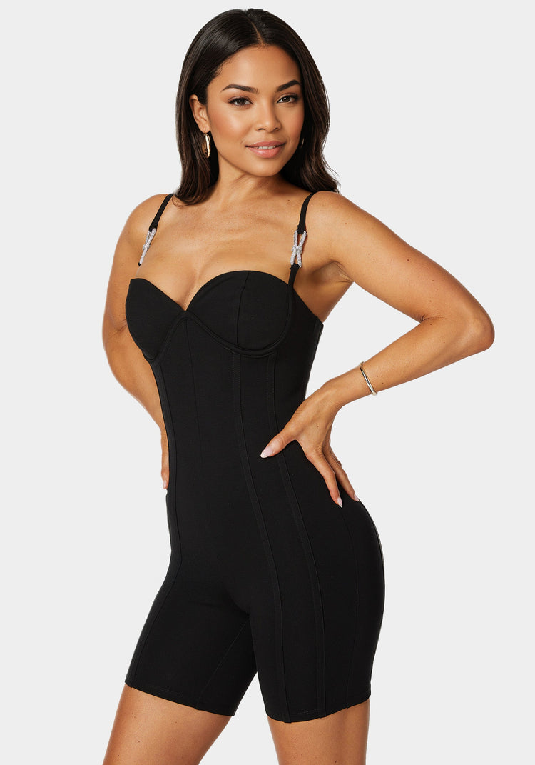 Bebe Biker Short Corset Romper