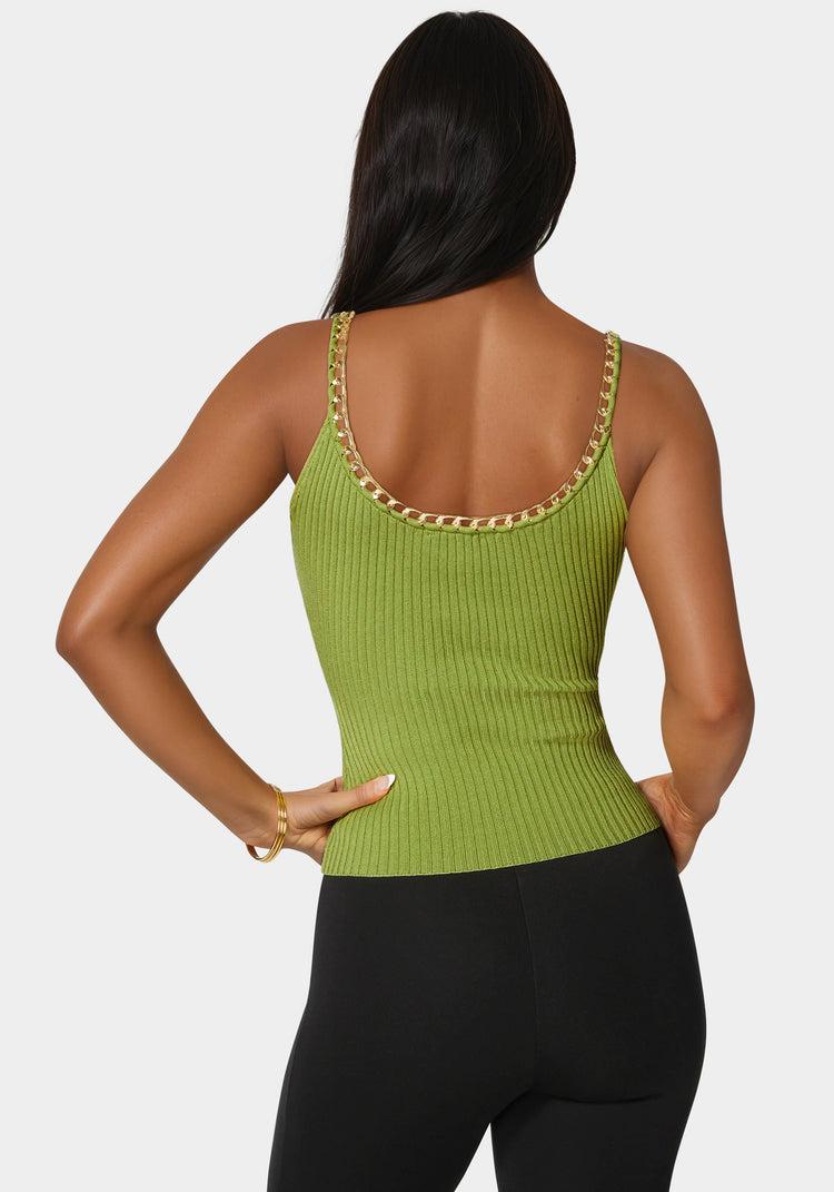Bebe Braided Chain Textured Knit Top