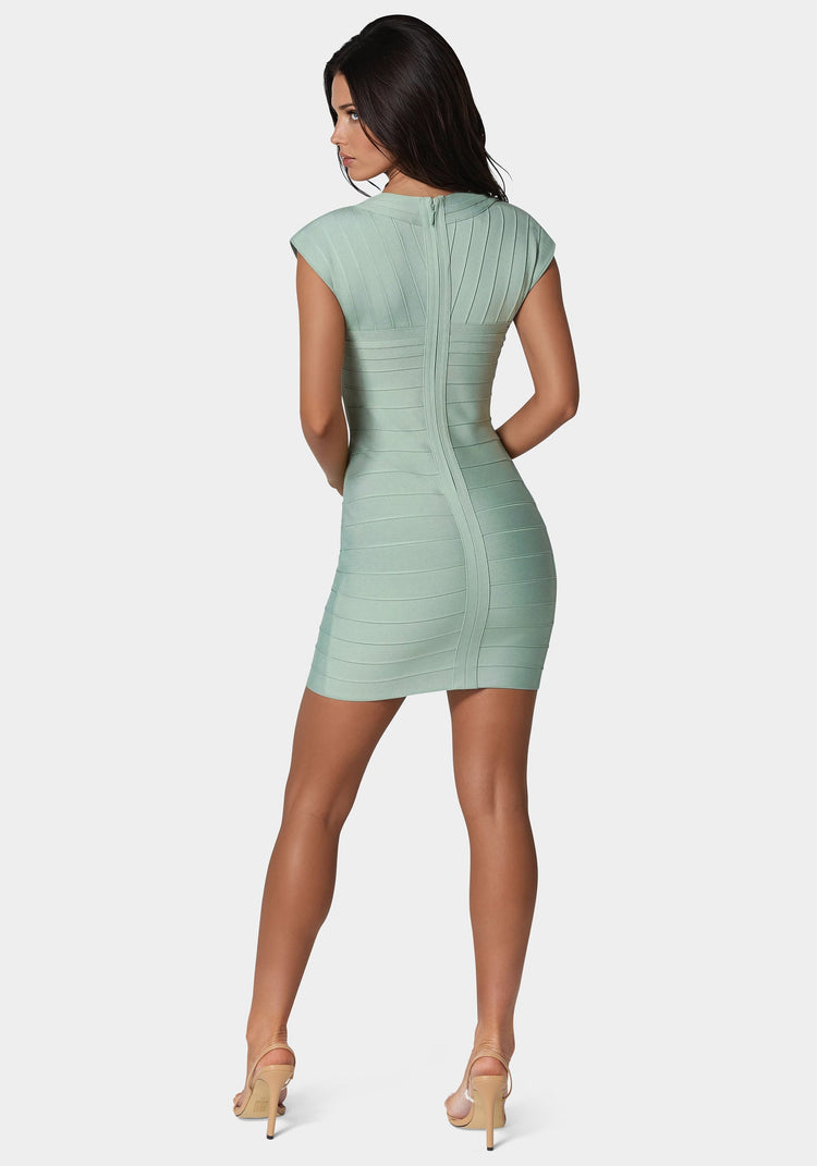 Bebe Cap Sleeve Bandage Mini Dress